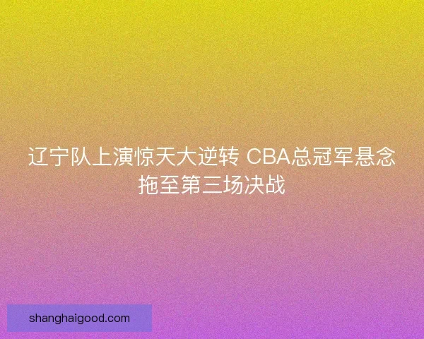 辽宁队上演惊天大逆转 CBA总冠军悬念拖至第三场决战 辽宁队上演惊天大逆转 CBA总冠军悬念拖至第三场决战