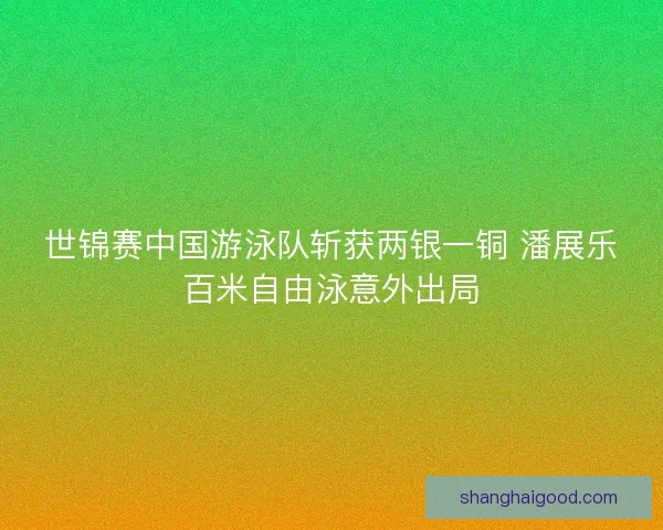 世锦赛中国游泳队斩获两银一铜 潘展乐百米自由泳意外出局 世锦赛中国游泳队斩获两银一铜 潘展乐百米自由泳意外出局