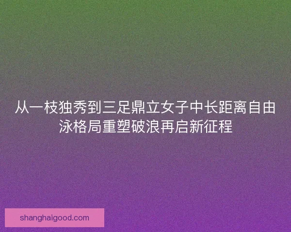 从一枝独秀到三足鼎立女子中长距离自由泳格局重塑破浪再启新征程 从一枝独秀到三足鼎立女子中长距离自由泳格局重塑破浪再启新征程