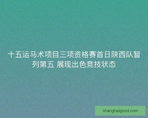 十五运马术项目三项资格赛首日陕西队暂列第五 展现出色竞技状态